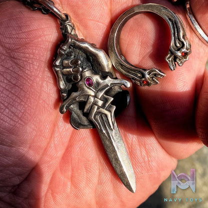 Raven Studio (silver jewelry) – 5th Anniversary Edition Dark “Awakening” Dagger Pendant Original