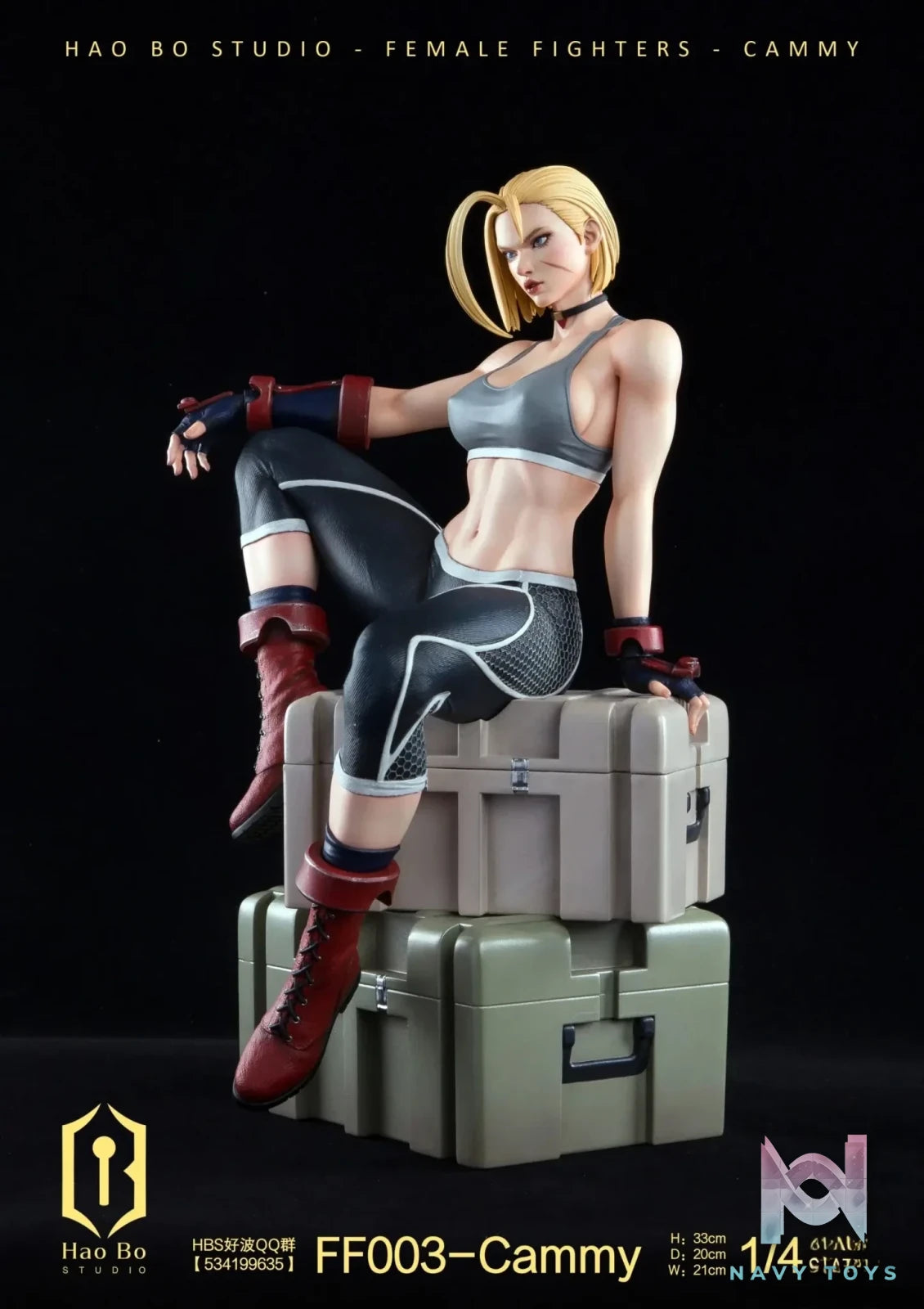 HAO BO Studio - 1/4 Statue Female Fighter Series FF003 Cammy resin statue Navy Toys anime figure