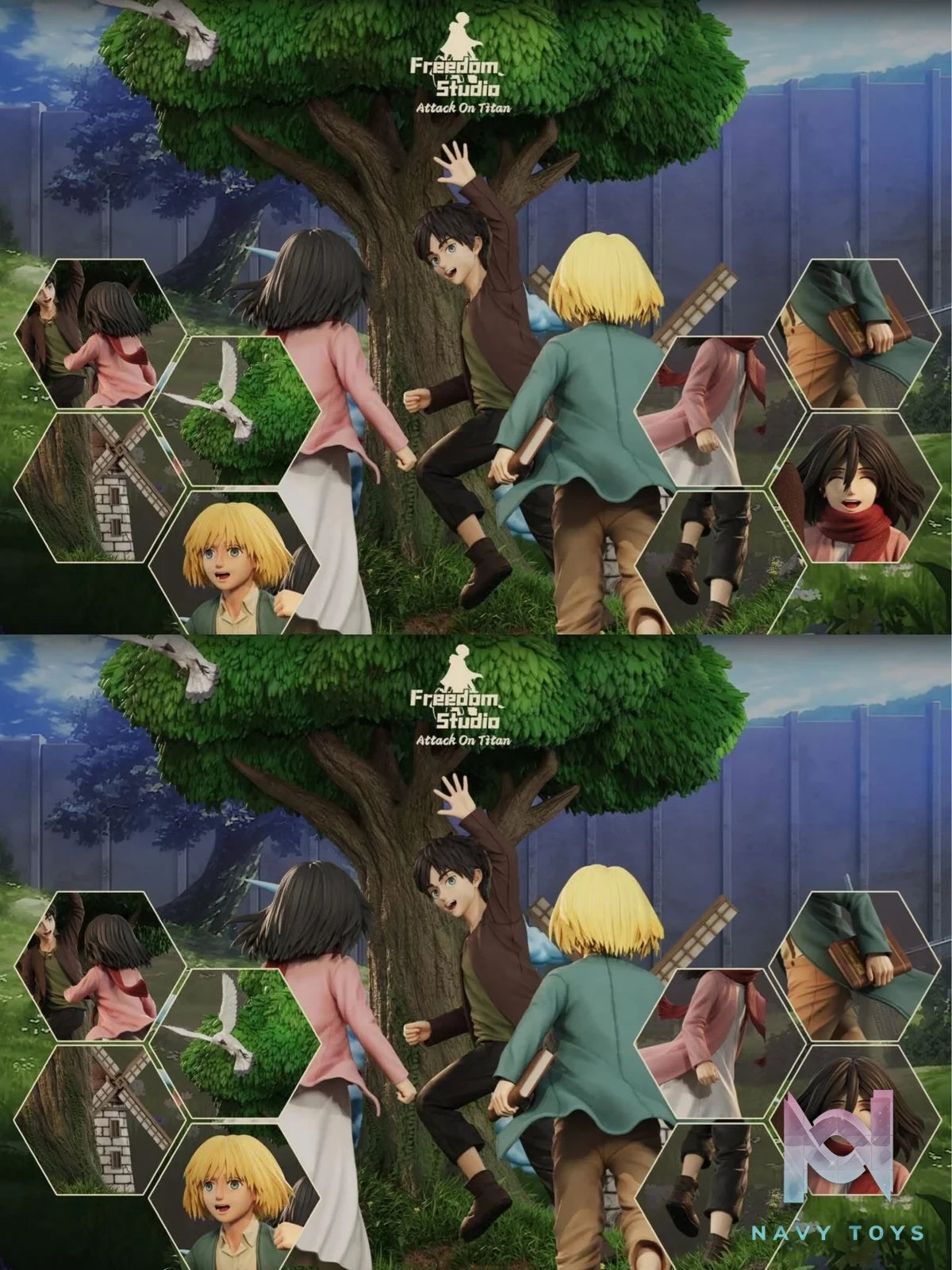 Eren & Mikasa & Armin - Attack On Titan - Freedom Studio resin statue freedom studio anime figure