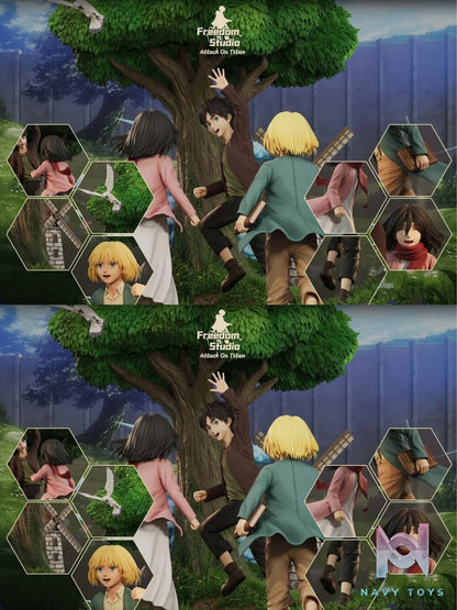 Eren & Mikasa & Armin - Attack On Titan - Freedom Studio resin statue freedom studio anime figure