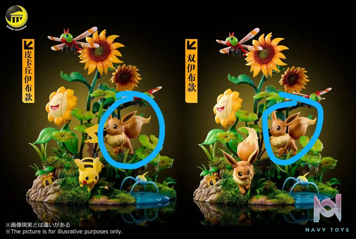 MoonShadow Studio – Pokémon Nature Series Eevee #5 Eevee and Pikachu Scene