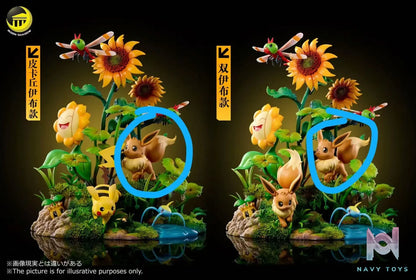 MoonShadow Studio – Pokémon Nature Series Eevee #5 Eevee and Pikachu Scene