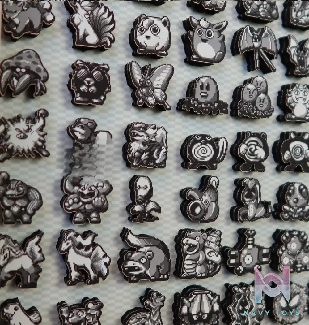 KALA HOME Studio – Black And White Generation I Pokémon Pixel Art 3D Decorative Painting Pokémon