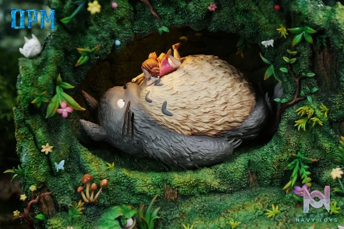 Totoro in the tree hole resin statue opm studio anime figure