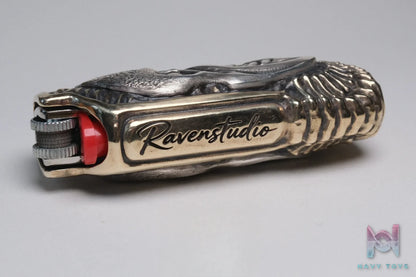 Raven Studio (silver jewelry) – Misty Fire Handmade Silver BIC J5 Lighter Case Original