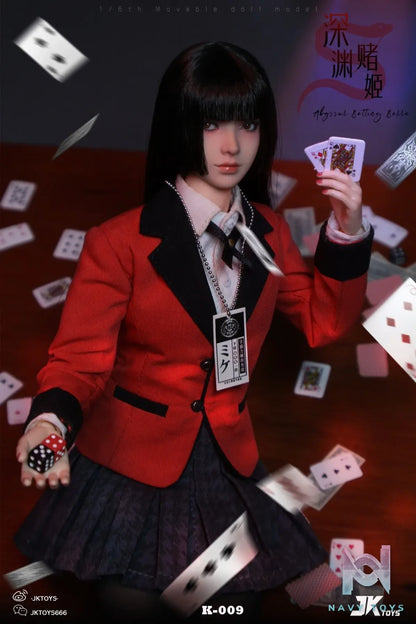 JKTOYS – Kakegurui 1/6 Abyssal Betting Belle Yumeko Movable Eye Hair Implant Head K-009