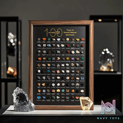 Orz Collectibles – 100 Kinds of Mineral Specimens Natural Crystal Rock Stone Science Ore Collection