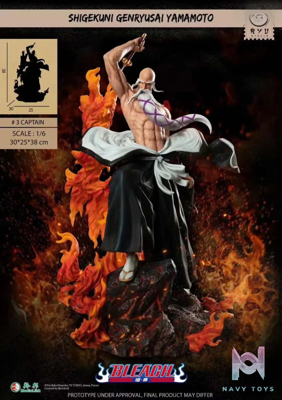 Ryu Studio – Bleach Collectible Statue Yamamoto Genryuusai Shigekuni (Licensed)