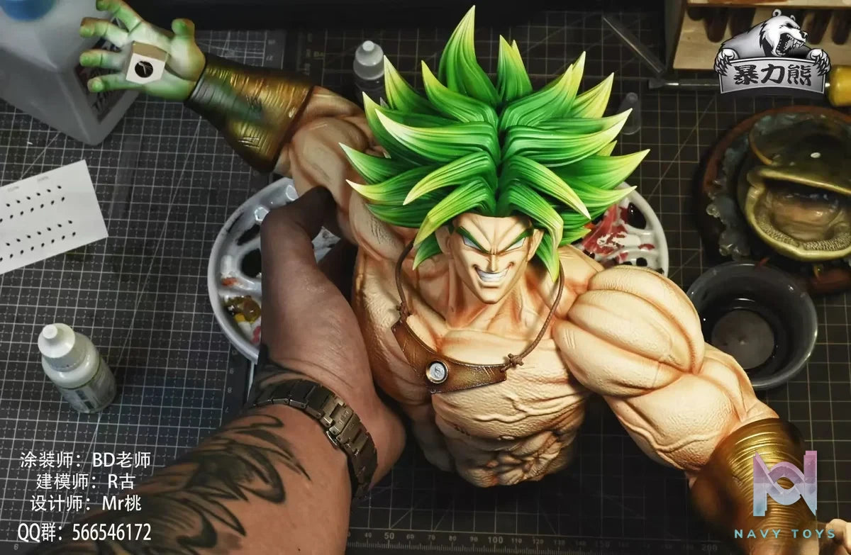 Violent bear Studio - Dragon Ball Legendary Super Saiyan Broly resin statue Navy Toys anime figure