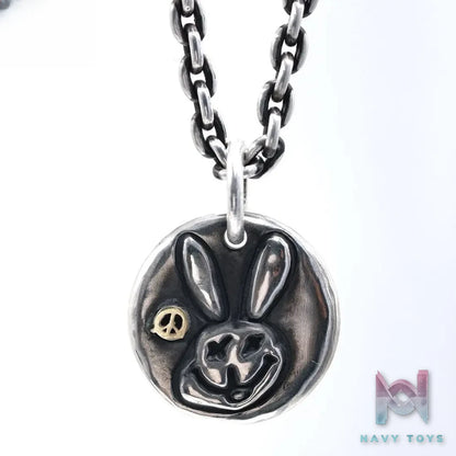 Raven Studio (silver jewelry) – Exclusive Original Design Anti-War Smiling Rabbit Pendant Original