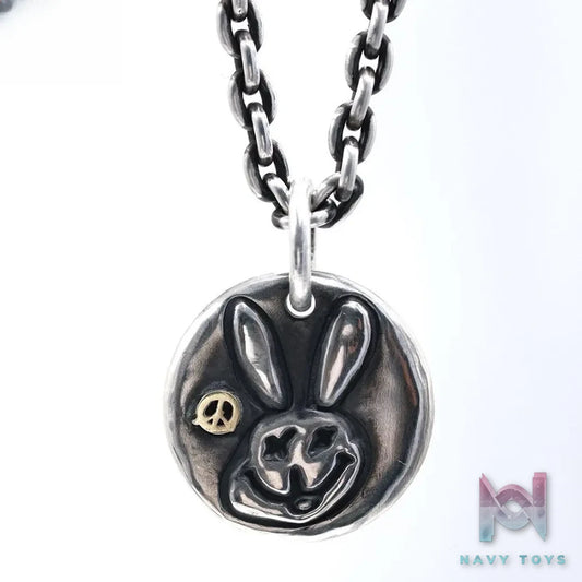 Raven Studio (silver jewelry) – Exclusive Original Design Anti-War Smiling Rabbit Pendant Original