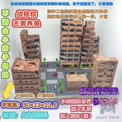 Mu Shi Chang Jing Shou Gong Studio – Battle‑Damaged Building Multi‑Purpose Diorama M01 Original