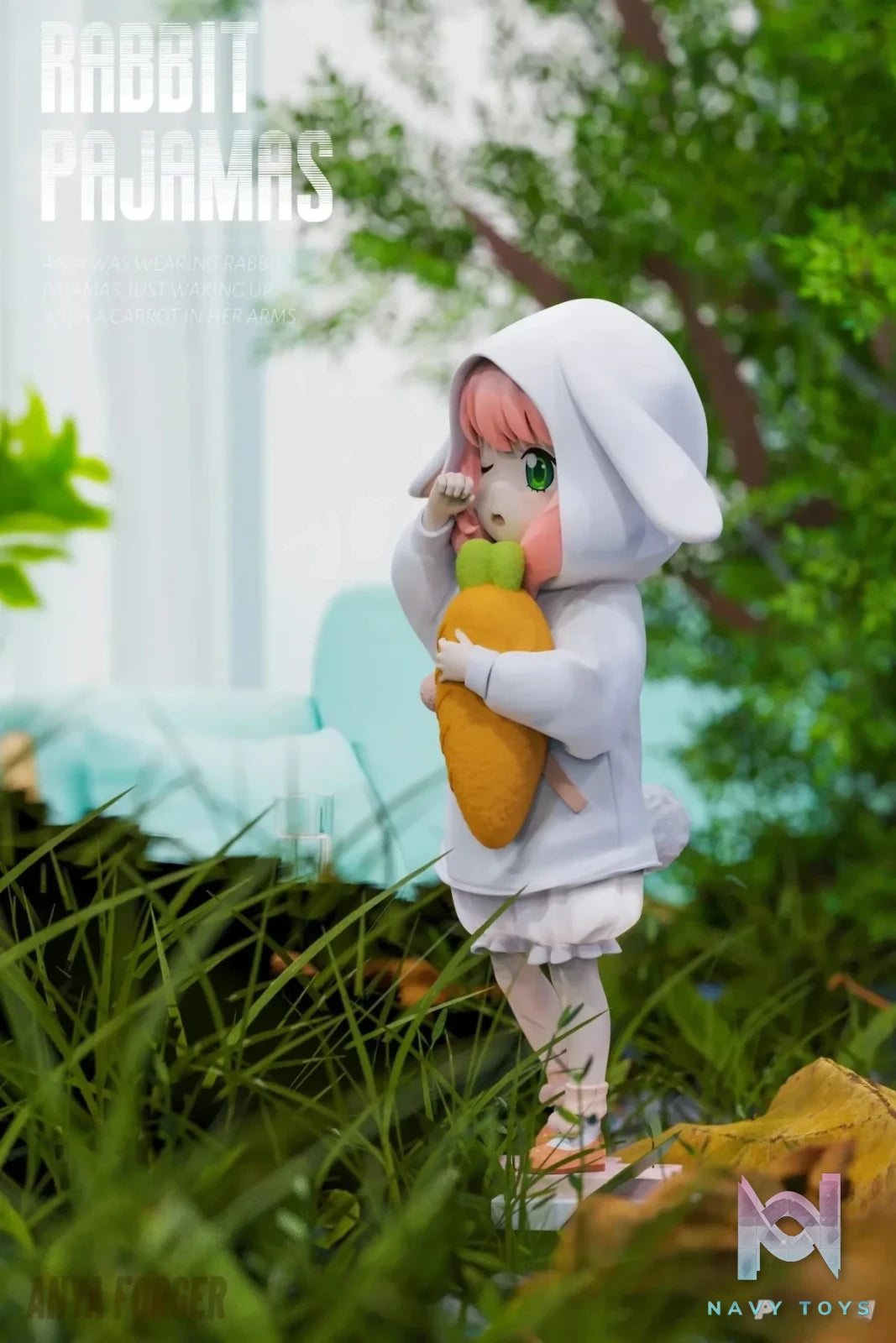 PomPon Studio - Spy x Family Bunny Pajamas Anya resin statue Navy Toys anime figure