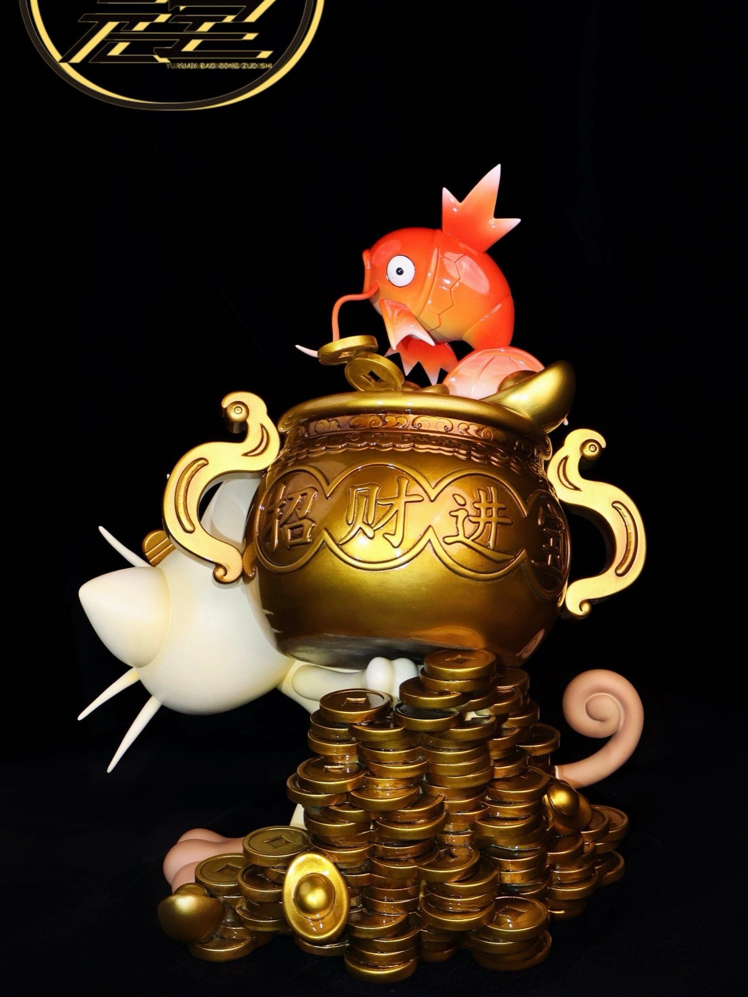 Fortune Cat and Koi Fish - Pokemon - Yuan Bao Studio resin statue Yuan Bao Studio anime figure