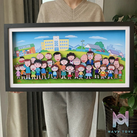 KALA HOME Studio – Chibi Maruko-chan Multiple Characters 3D Decorative Painting Chibi Maruko-chan