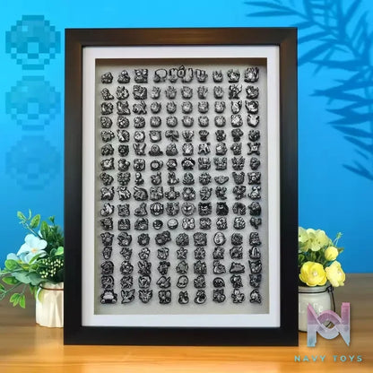 KALA HOME Studio – Black And White Generation I Pokémon Pixel Art 3D Decorative Painting Pokémon