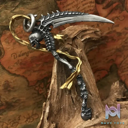 Shou Jiang Studio – Original “Grim Reaper’s Hell Scythe” Sterling Silver Pendant Original
