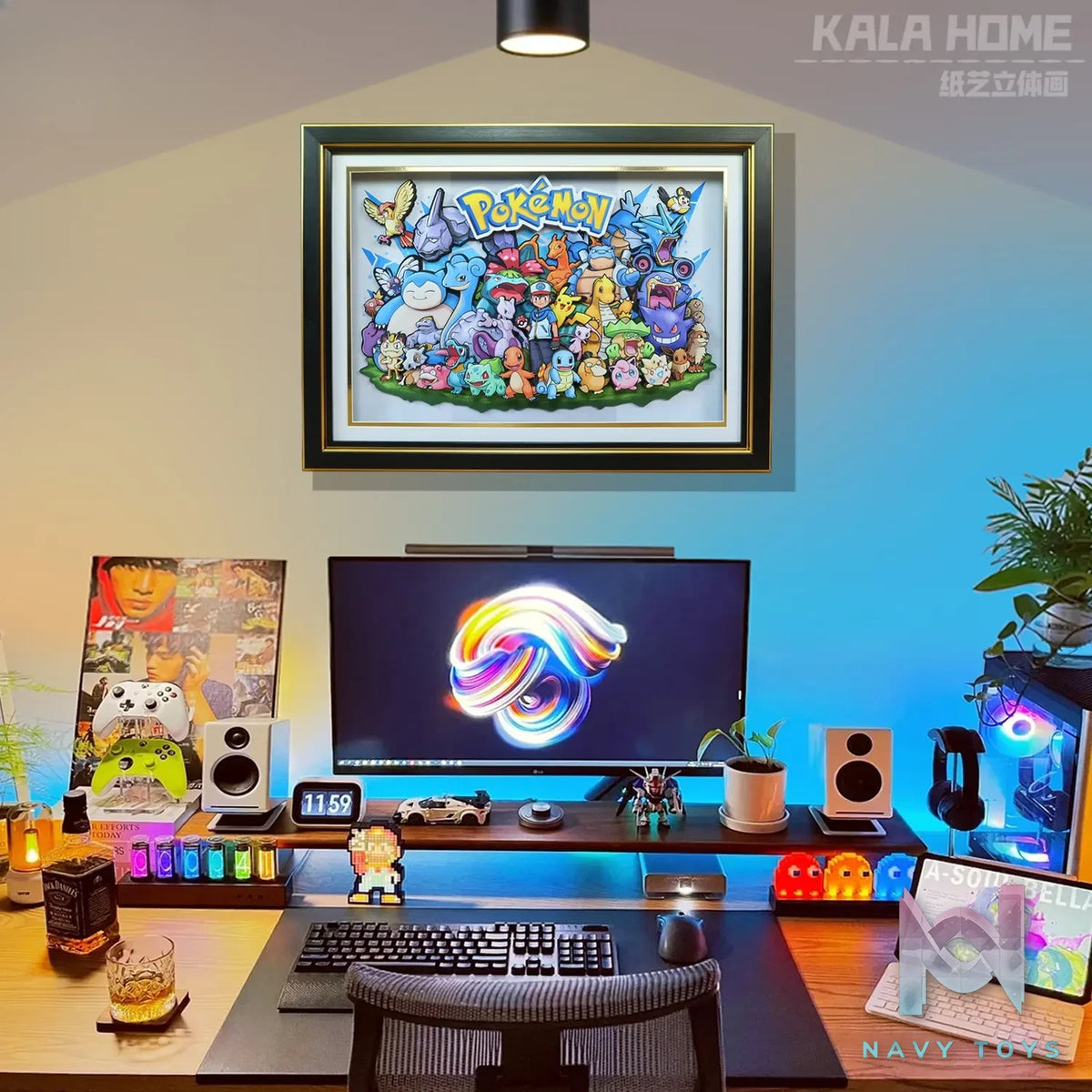 KALA HOME Studio – Pokémon Multiple Characters #04 3D Decorative Painting Pokémon