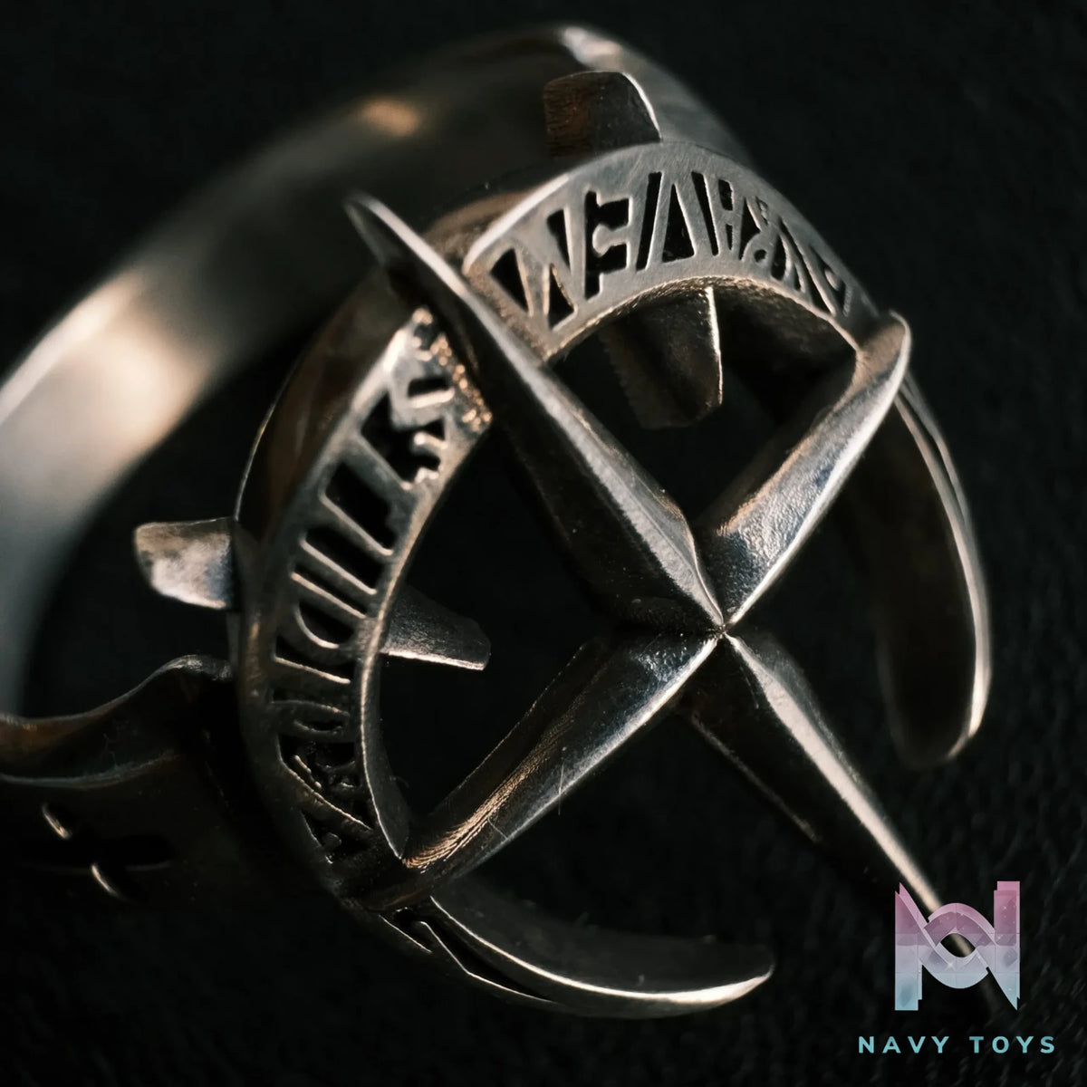 Raven Studio (silver jewelry) – Original Exclusive “Old Testament” Star‑Moon Four‑Pointed Ring Original