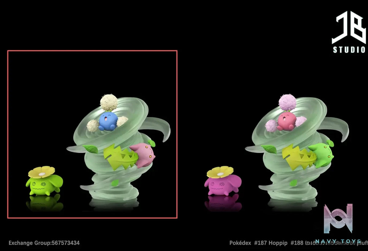 JB Studio – Pokémon Pokédex Series Cottonee Evolution Set & Hoppip Evolution Set