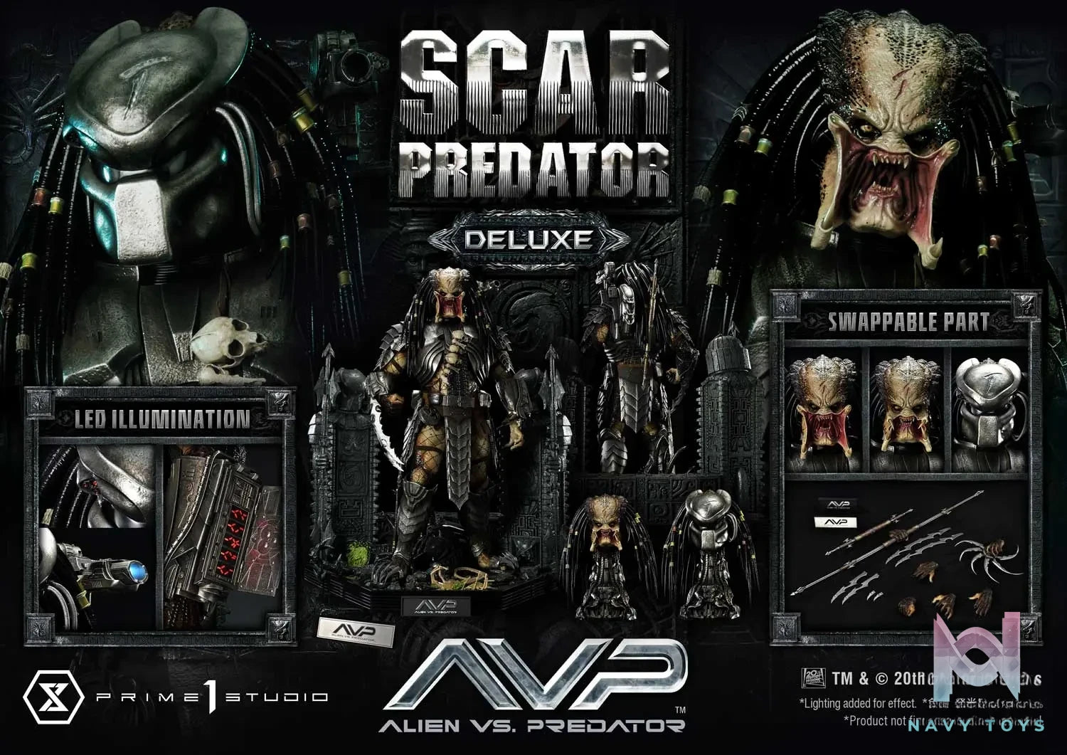 Prime 1 Studio Museum Masterline Alien vs. Predator Scar Predator MMPR-04 MMPR-04DX MMPR-04DXS
