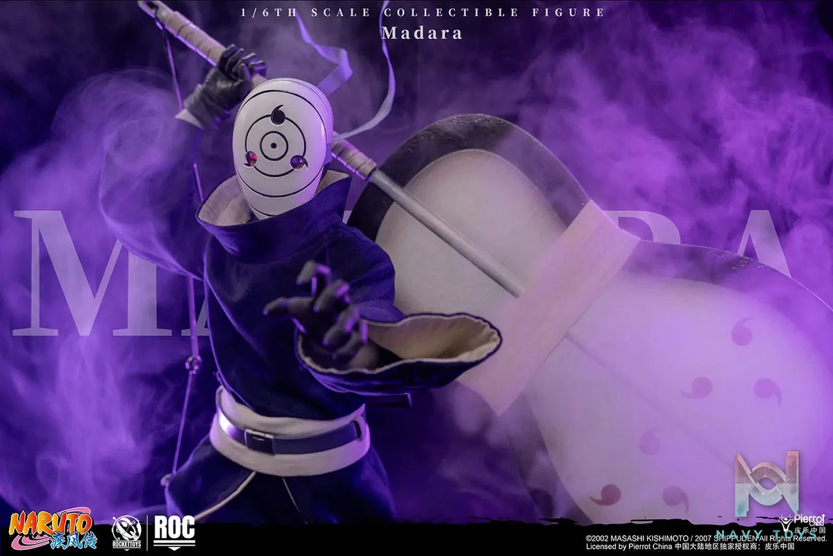 ROCKETTOYS Studio – Naruto Shippuden Madara Uchiha (White Mask Ver.) 1/6 Scale Action Figure ROC-021 (Licensed)