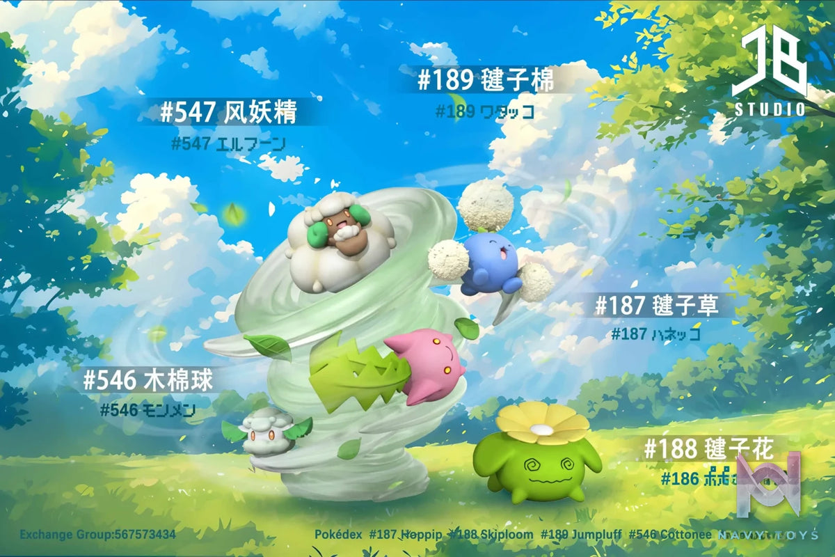 JB Studio – Pokémon Pokédex Series Cottonee Evolution Set & Hoppip Evolution Set