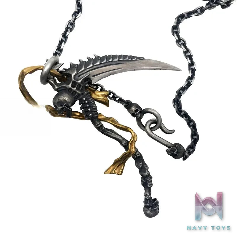 Shou Jiang Studio – Original “Grim Reaper’s Hell Scythe” Sterling Silver Pendant Original