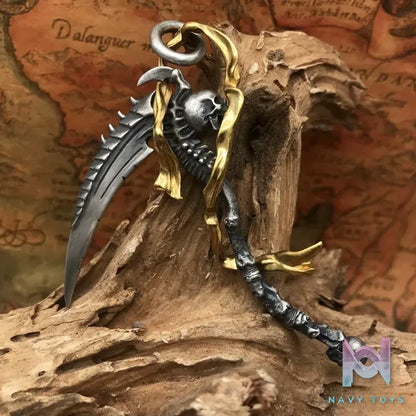 Shou Jiang Studio – Original “Grim Reaper’s Hell Scythe” Sterling Silver Pendant Original