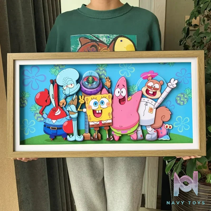 KALA HOME Studio – SpongeBob SquarePants Multiple Characters #01 3D Decorative Painting SpongeBob SquarePants