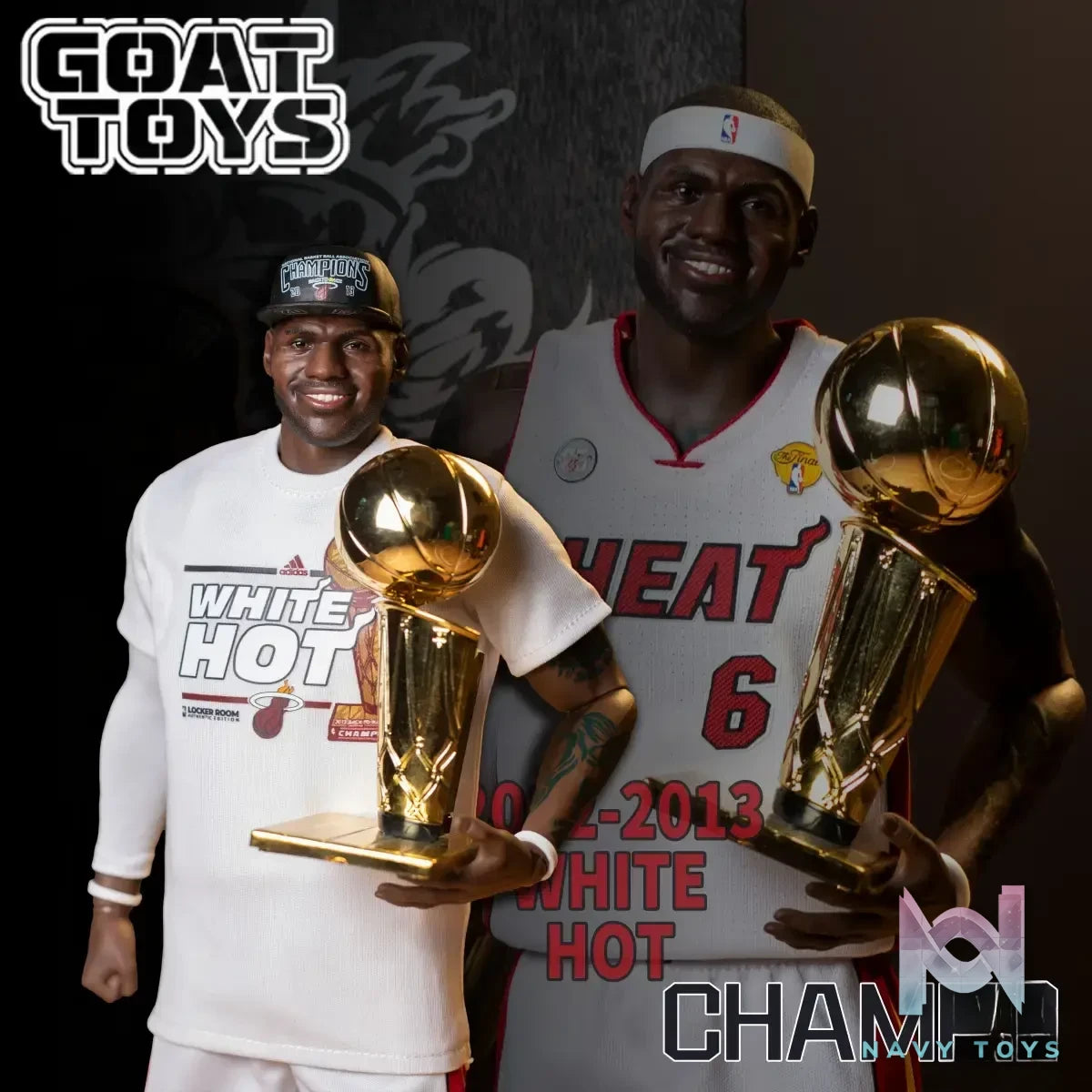 Goat Toys Studio – NBA 1/6 LeBron James 13 Heat Championship Set