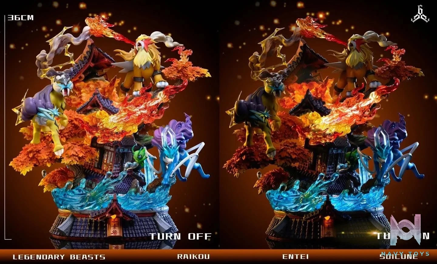 Entei & Raikou & Suicune resin statue 666 Studio anime figure