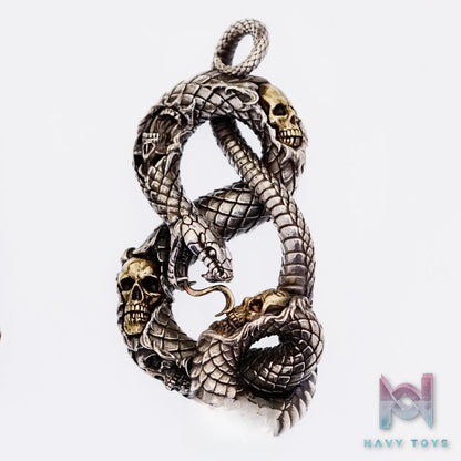 Raven Studio (silver jewelry) – Original Exclusive “Devouring Soul” Skull Snake Pendant Original