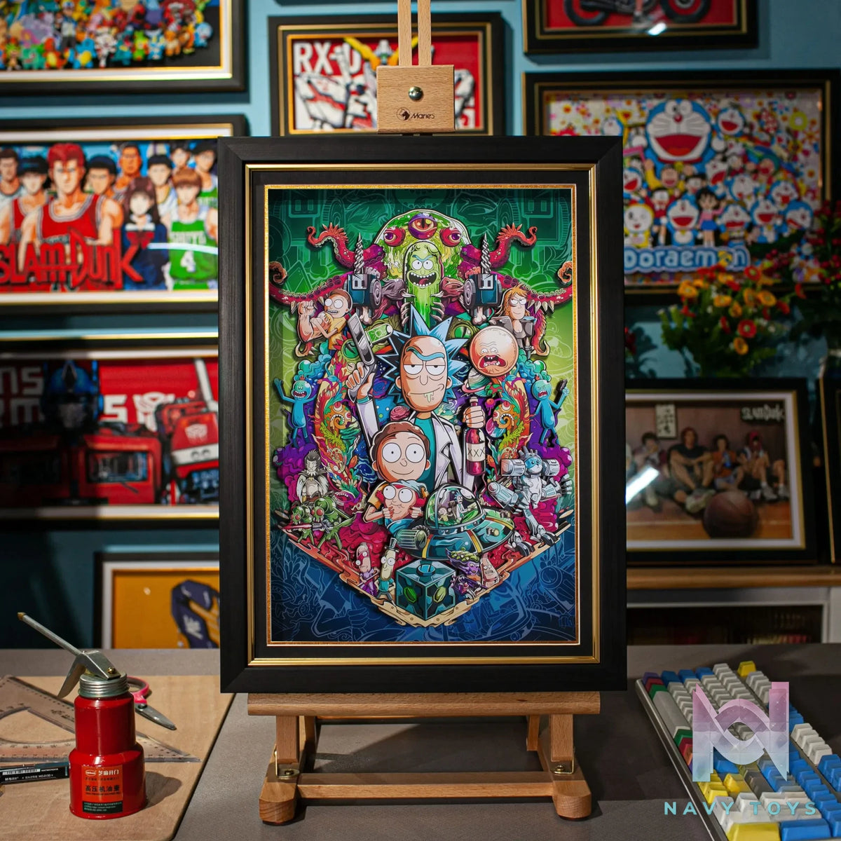 Yu Zhi Jiang Studio – Rick and Morty Multiple Characters 3D Decorative Painting Rick and Morty