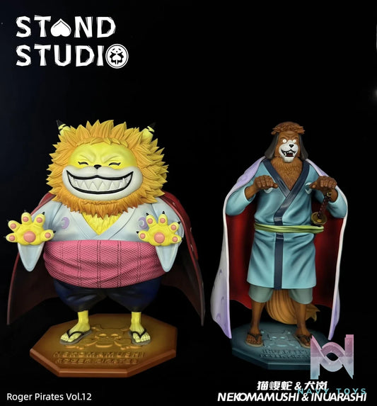 Nekomamushi & Inuarashi resin statue stand studio anime figure
