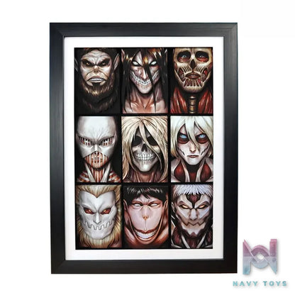 KALA HOME Studio – Attack on Titan Multiple Characters #04 Titan 3D Decorative Painting Attack on Titan