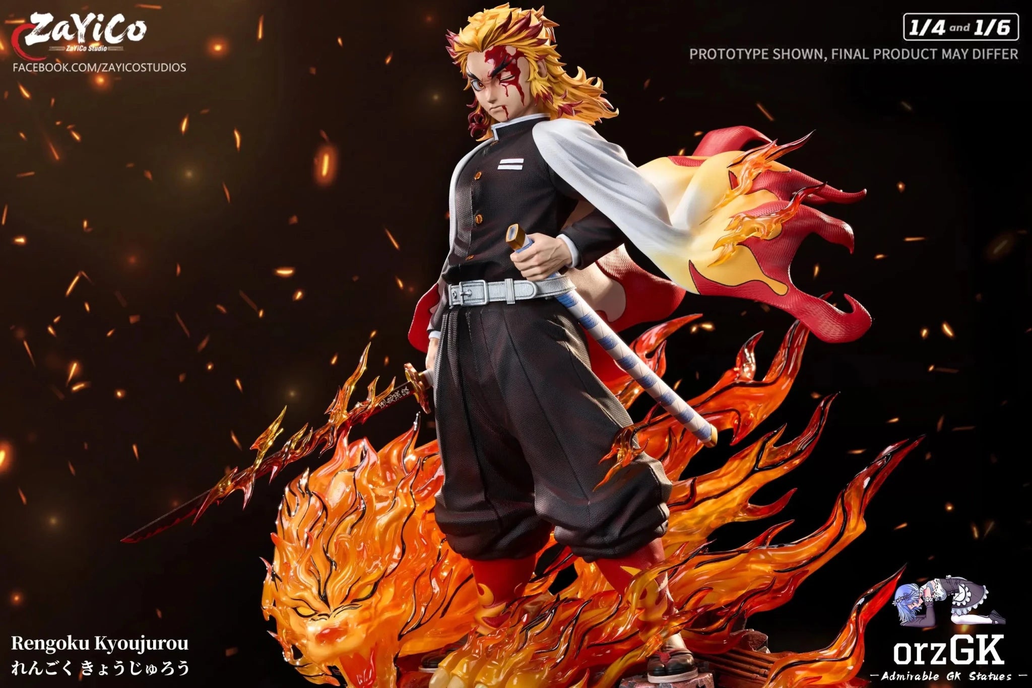 Flame Hashira Kyojuro Rengoku - Demon Slayer - Zayico Studio resin statue Navy Toys anime figure