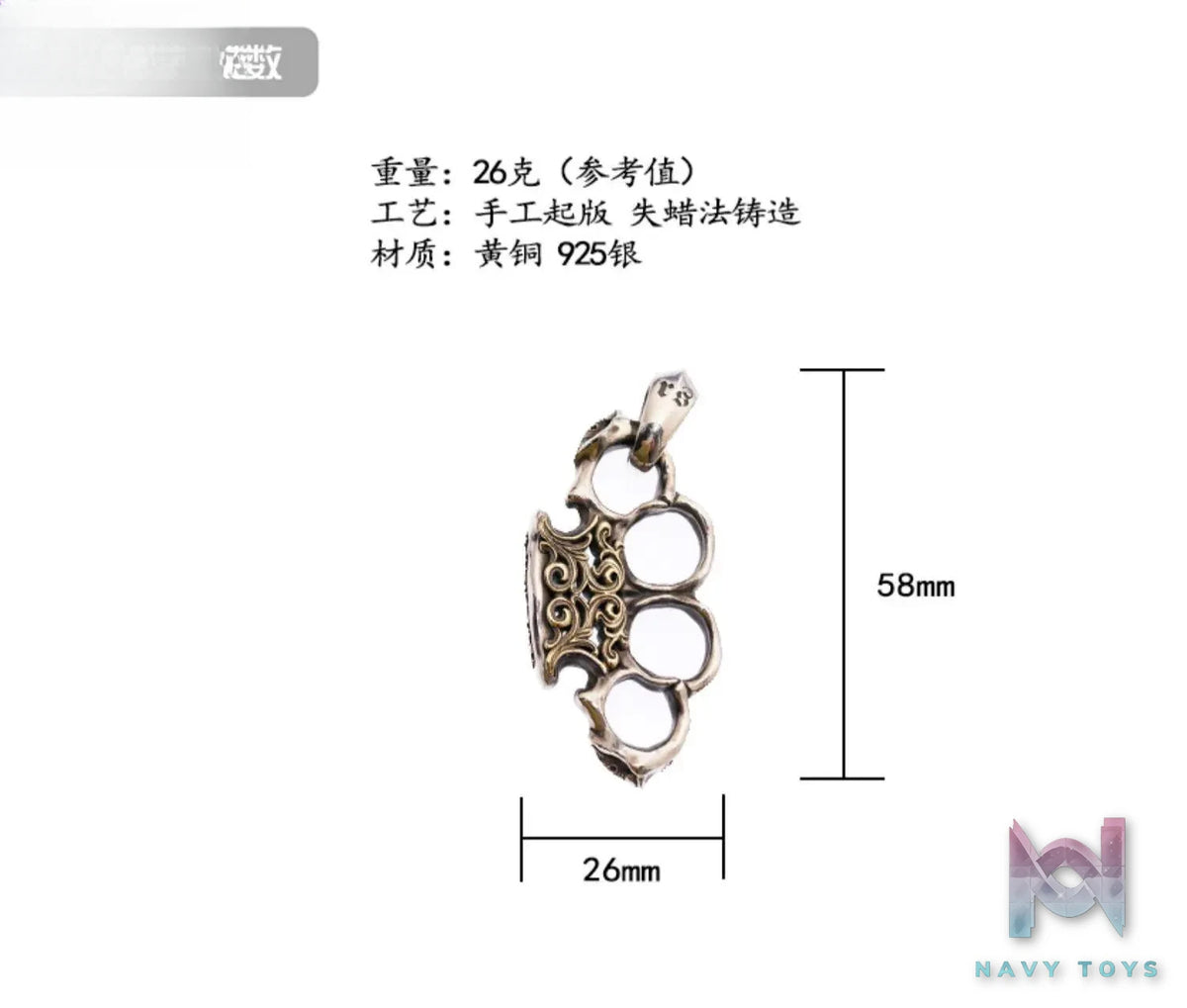 Raven Studio (silver jewelry) – Warrior EDC Knuckle Duster Pendant Original