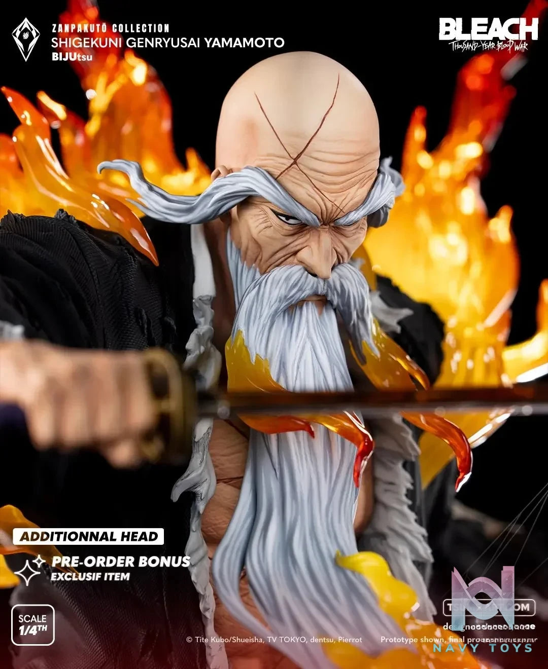 TSUME Studio - BLEACH Zanpakuto Collection Genryusai Shigekuni Yamamoto (Licensed) resin statue Navy Toys anime figure