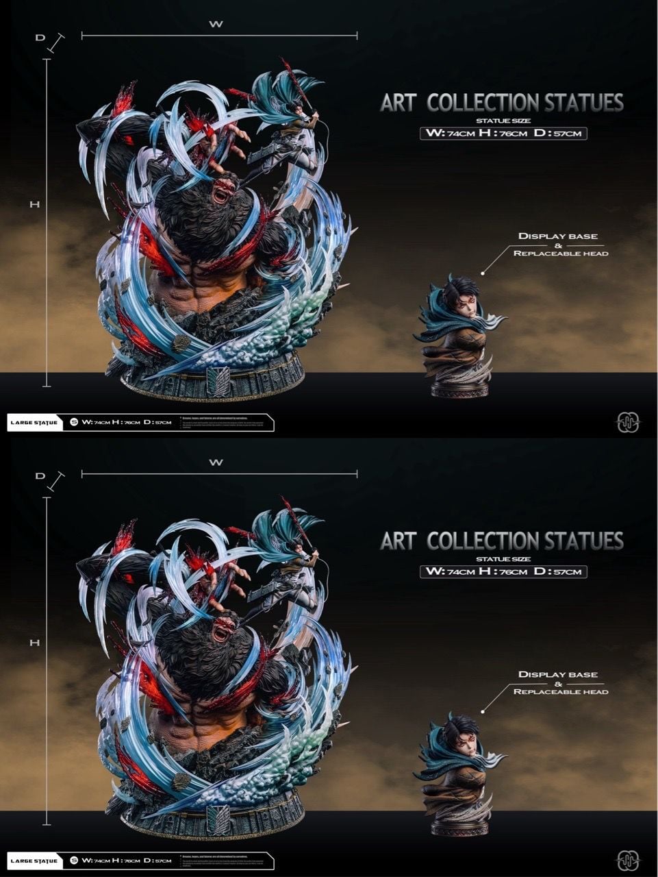 Levi vs Zeke - Attack On Titan - Hertz Studio resin statue Hertz studio anime figure