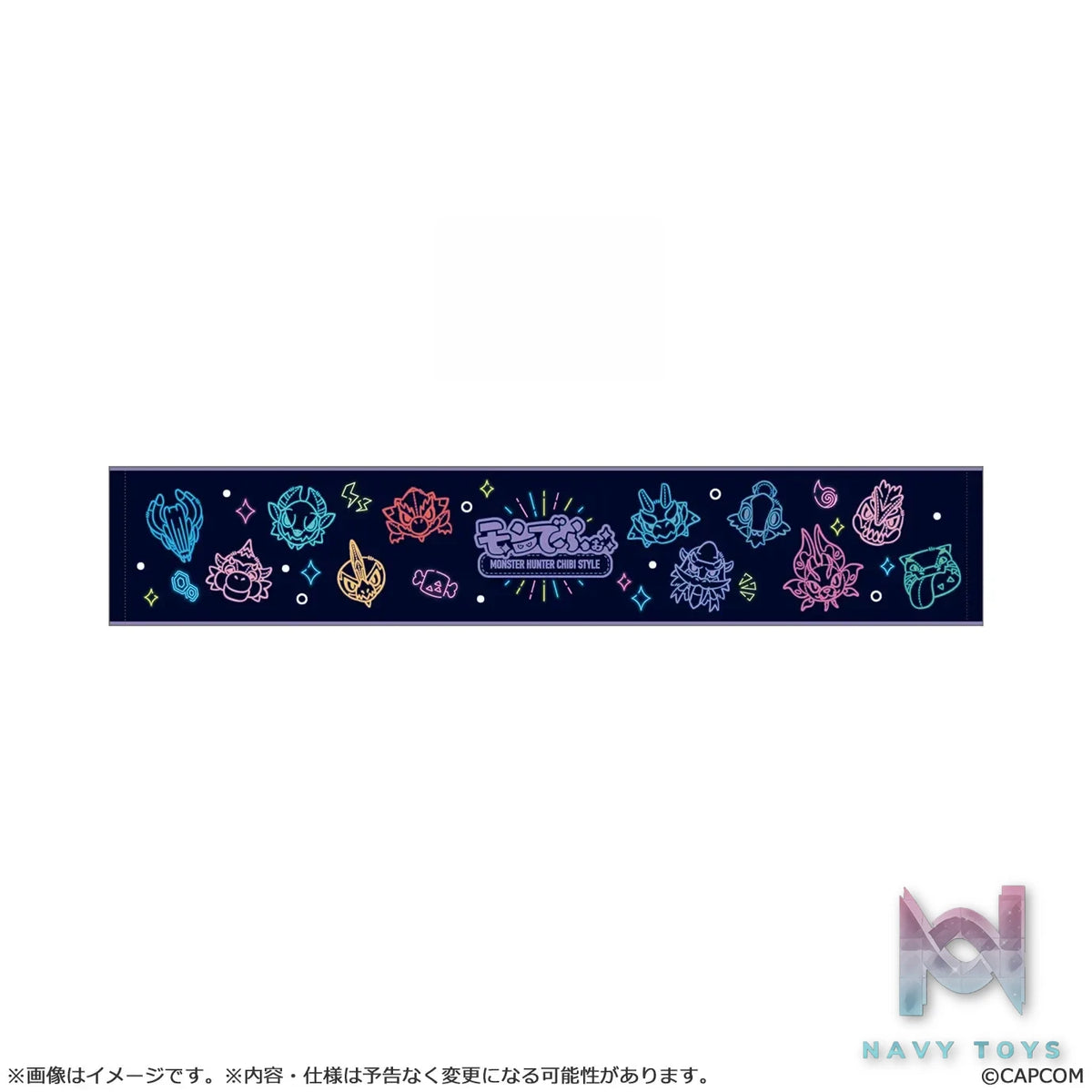 CAPCOM Studio – Monster Hunter Wilds Scarf Towel CuteDefo X MonDefo Scarf Towel Neon Theme (Licensed)
