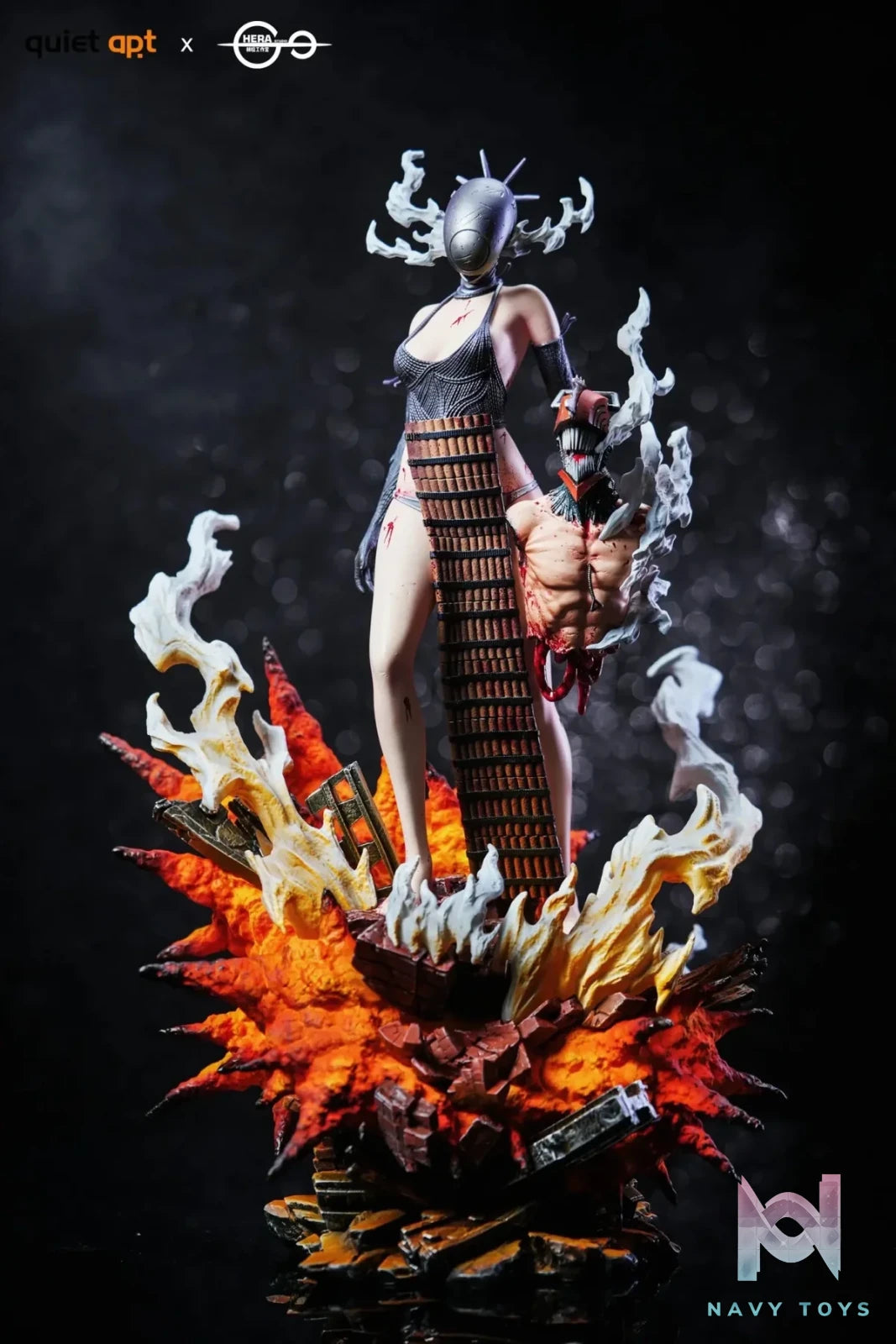 QuietArt Studio & Hera Studio - Chainsaw Man Bomb Demon Bom & Reze & Kiss Busts resin statue Navy Toys anime figure