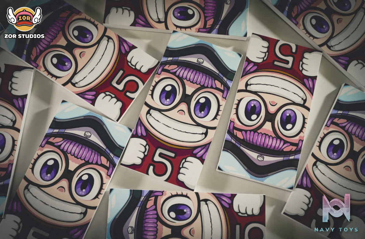 ZOR Studio – Dr. Slump Hand Painted Art Poster Penguin Village Smiley Squad