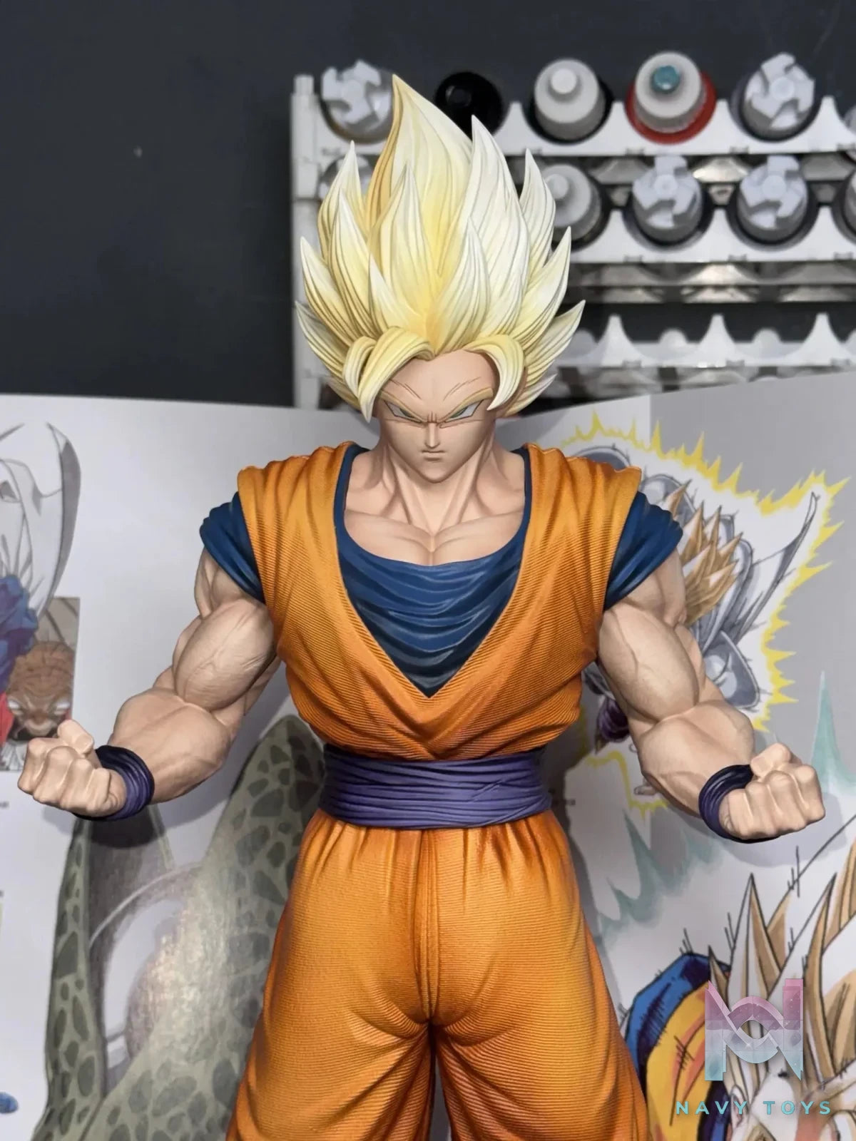 XG Studio - Dragon Ball Z Super Saiya 2 Goku resin statue Navy Toys anime figure