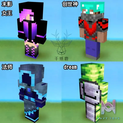 Qian Zhi Lu Studio – Steve Creeper Solid 303 Articulated 3D Paper Model DIY Minecraft