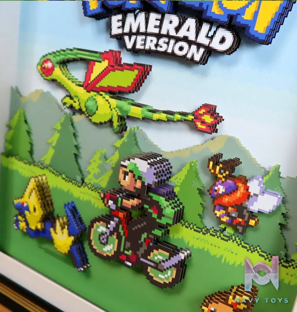 KALA HOME Studio – Pokémon Emerald Version Pixel Art 3D Decorative Painting Pokémon