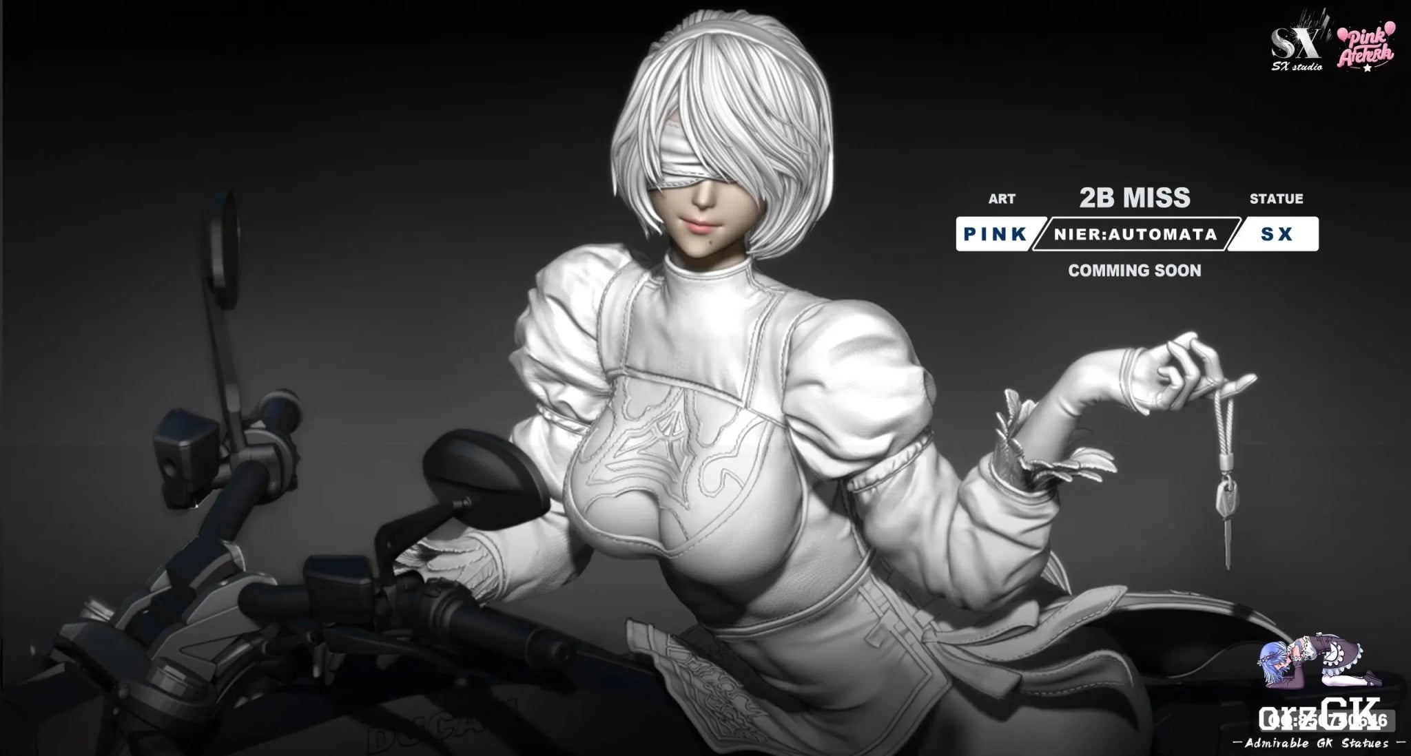 Aetheria Studio X SX Studio - 2B Motorcycle NieR:Automata resin statue Navy Toys anime figure