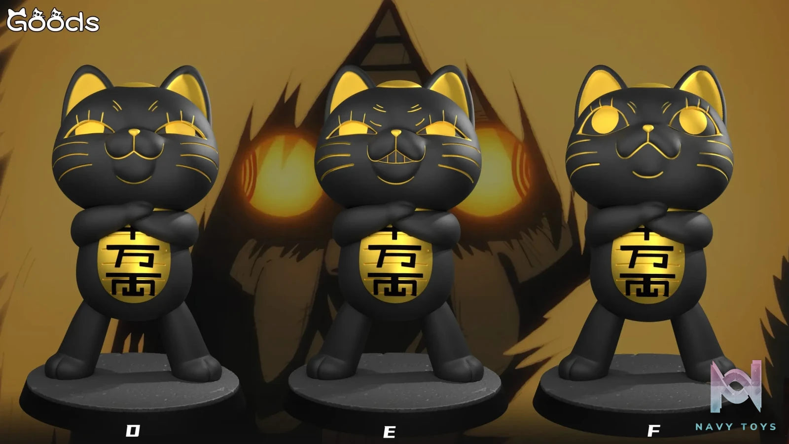GOODS Studio – Dandadan Turbo Granny Lucky Cat Black Gold
