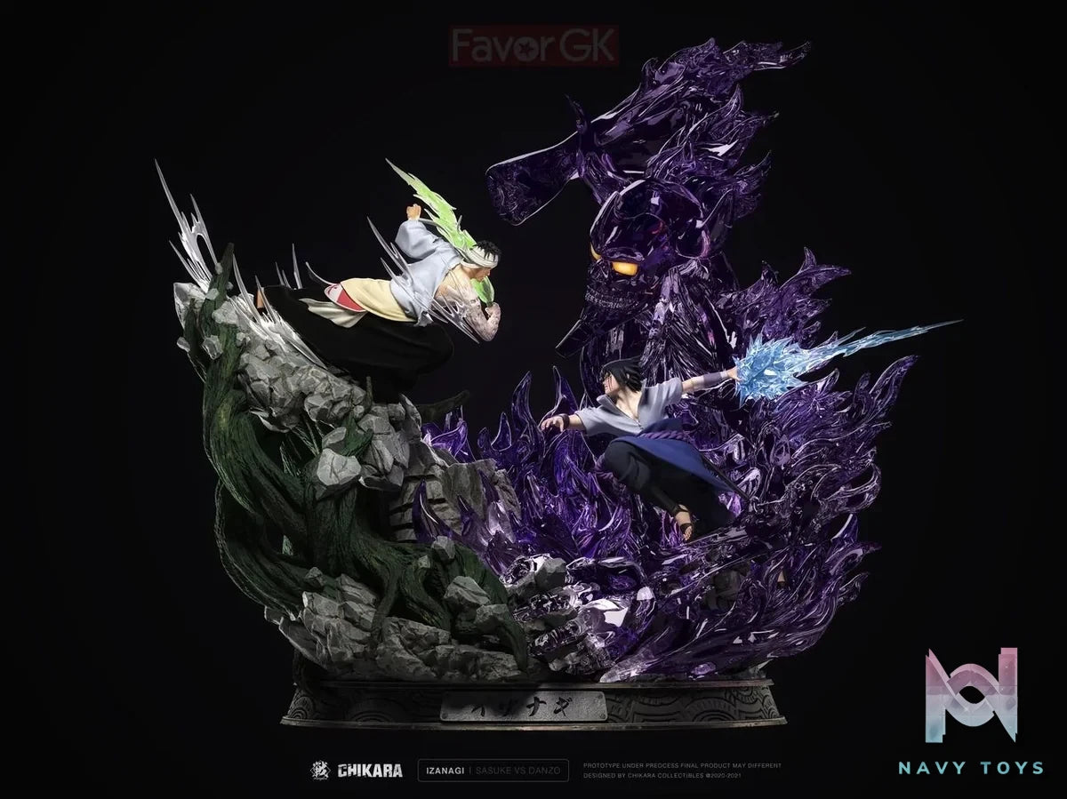 Uchiha Sasuke vs Danzo Shimura resin statue randian studio anime figure