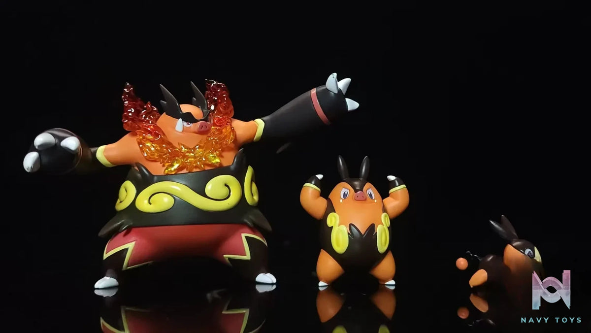 Sugar cube Studio – Pokémon Emboar Evolution Set